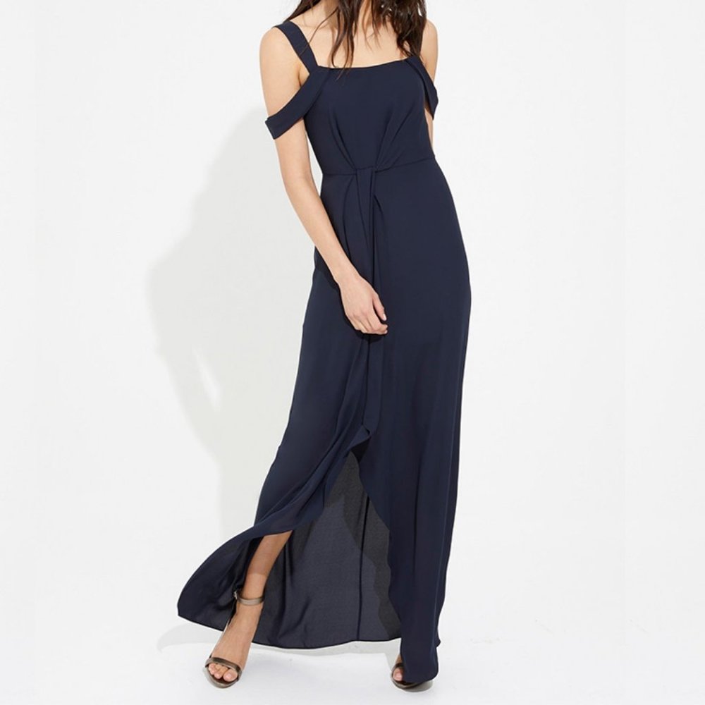 HALSTON | Draped Silky Georgette Gown
